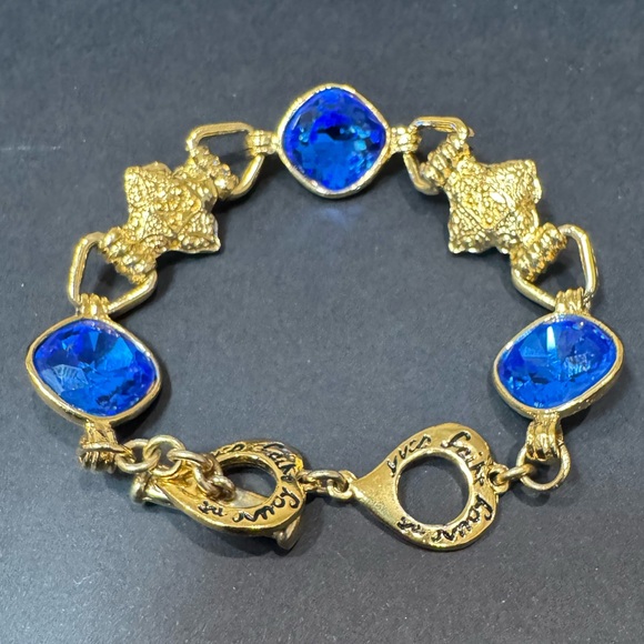 Yves Saint Laurent Vintage Gold and Blue Cabochon Bracelet - Picture 1 of 4